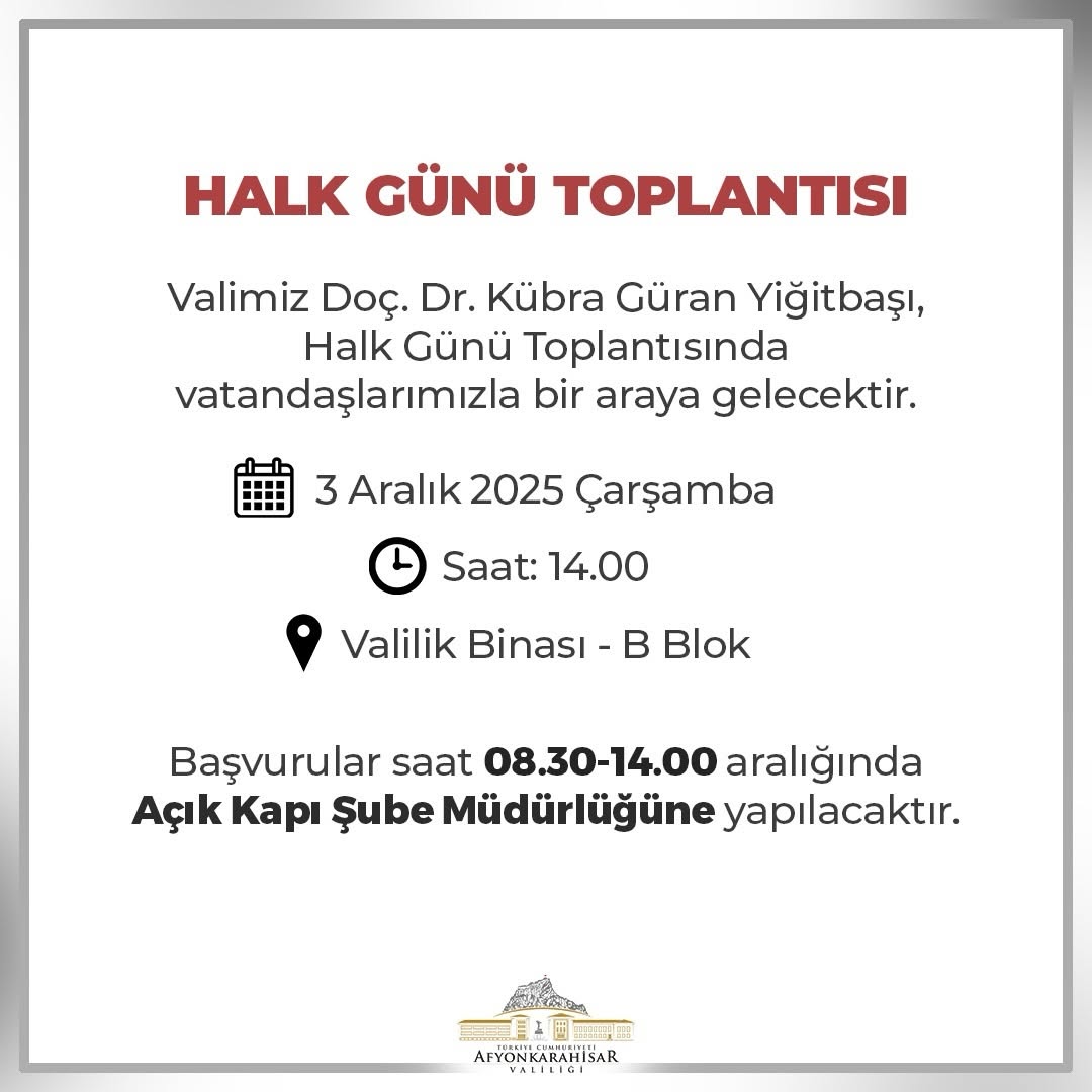 Valimiz Doç. Dr. Kübra Güran Yiğitbaşı Halk Günü Toplantısı Düzenliyor