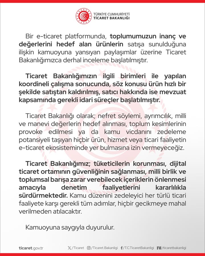 T.C. Ticaret Bakanlığı'nın Harekete Geçtiği E-ticaret Skandalı