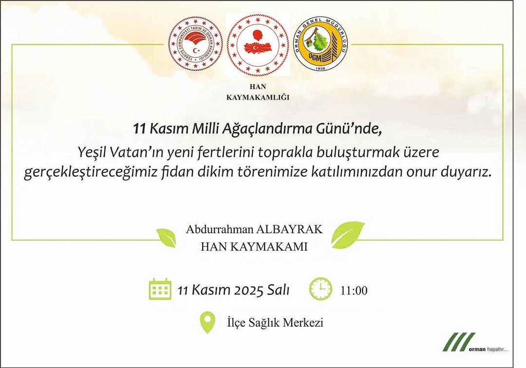 Han Kaymakamlığı'ndan Vatandaşlara Davet