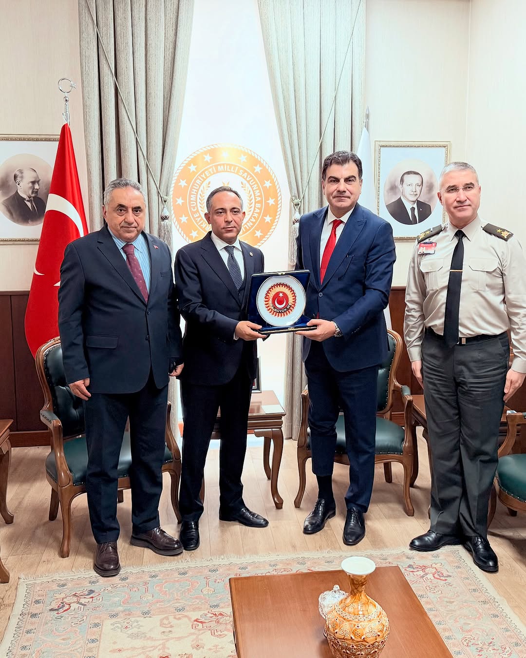 Türk Büro-Sen Genel Başkanı Türkeş Güney ve Millî Savunma Bakan Yardımcısı Musa Heybet Ziyareti