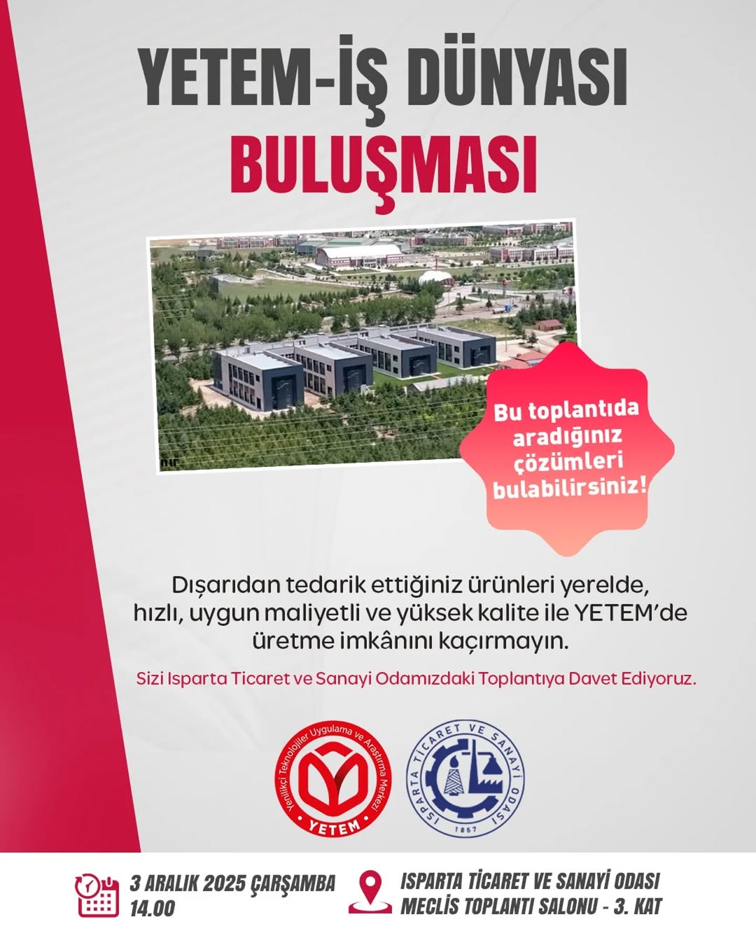 YETEM Toplantısında Yerel Üretim Fırsatları Konuşulacak!