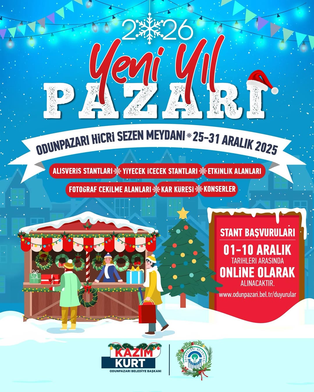 Odunpazarı Belediyesi'nden 2026 Yeni Yıl Pazarı Duyurusu