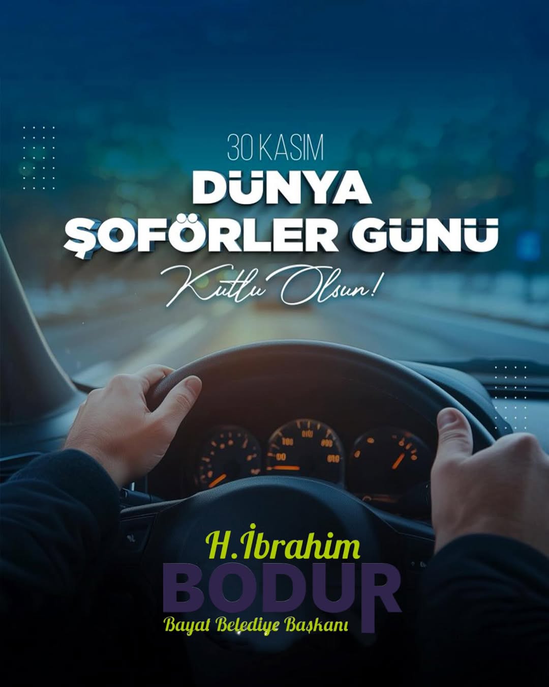 Bayat Belediyesi'nden Şoförlere Tebrik Mesajı