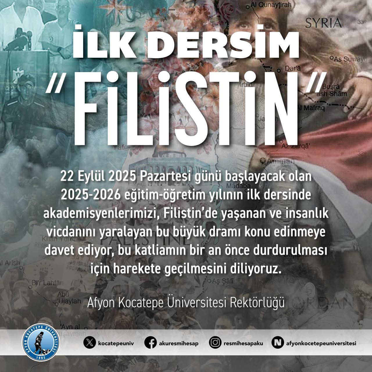 AKÜ’den Örnek Farkındalık “İlk Dersim Filistin” 