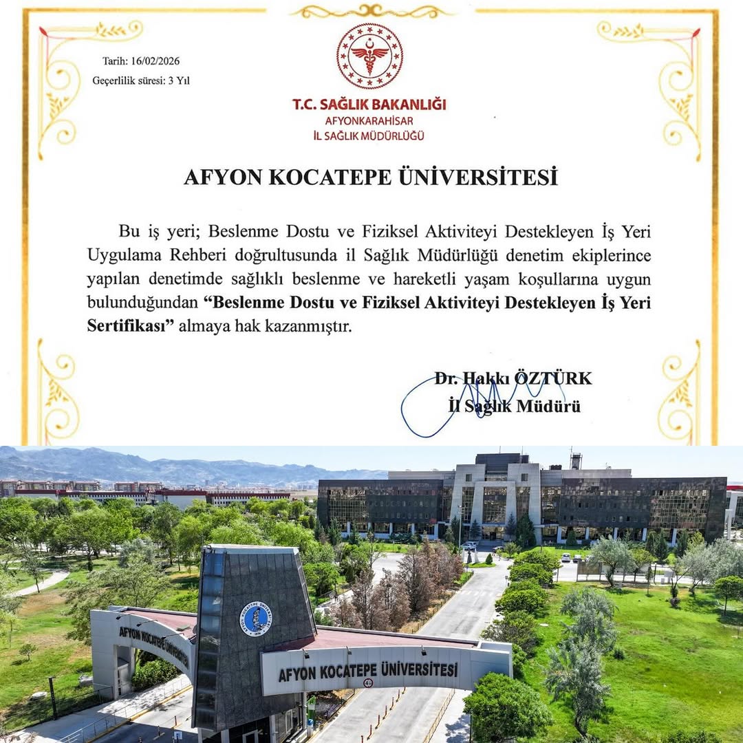 AKÜ “Beslenme Dostu ve Fiziksel Aktiviteyi Destekleyen İş Yeri” Ünvanı Almaya Hak Kazandı....