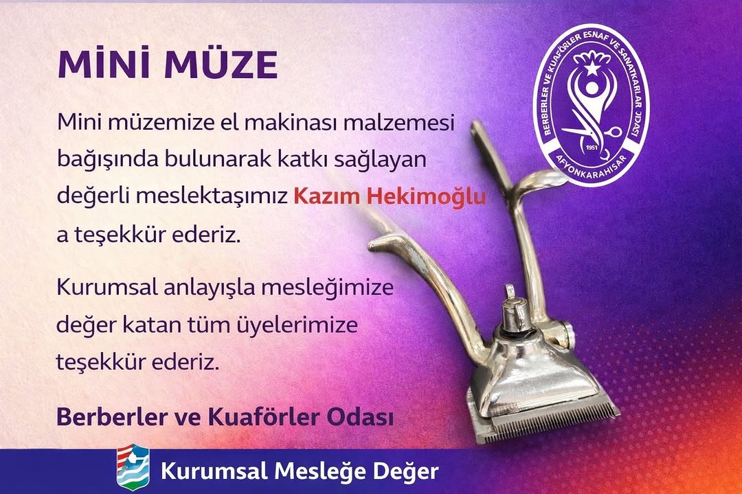 Afyonkarahisar Muhtarlar Derneği Başkanı Suat Uygur'dan Minik Müze için Bağış Çağrısı