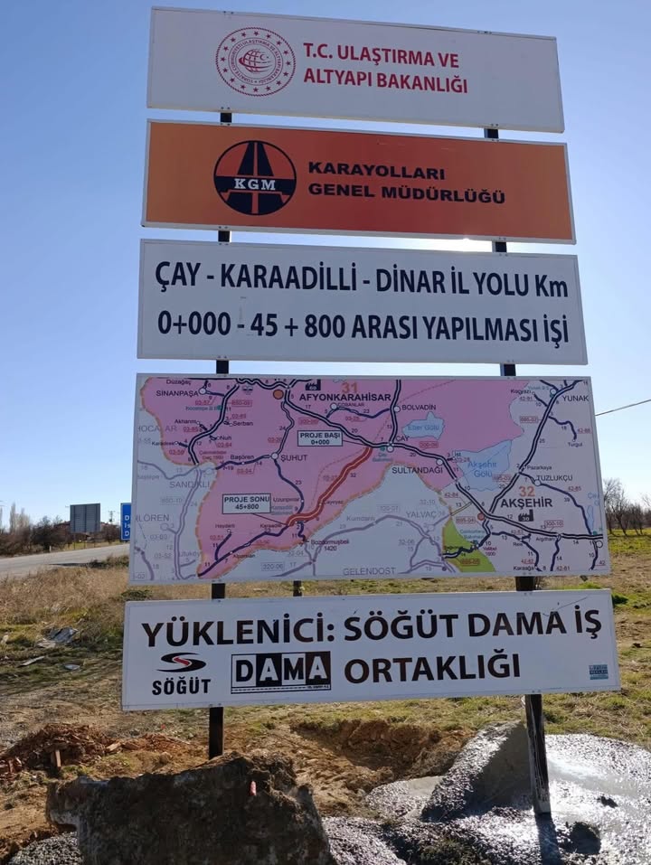 Ulaştırma ve Altyapıda Yeni Yatırım: Çay - Karaadilli - Dinar İl Yolu Açıldı