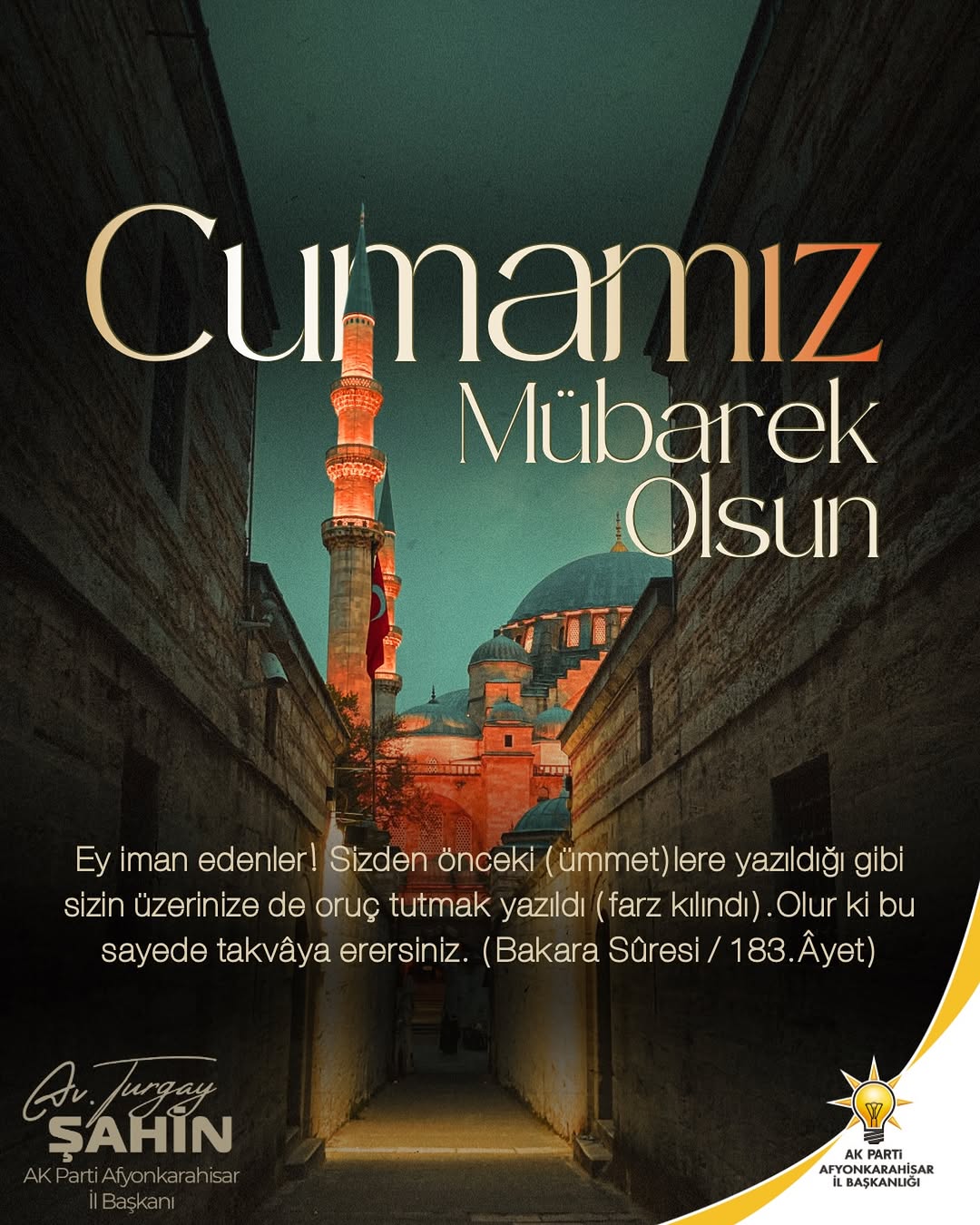 Ak Parti Afyonkarahisar İl Başkanı Avukat Turgay Şahin'den Önemli Açıklama