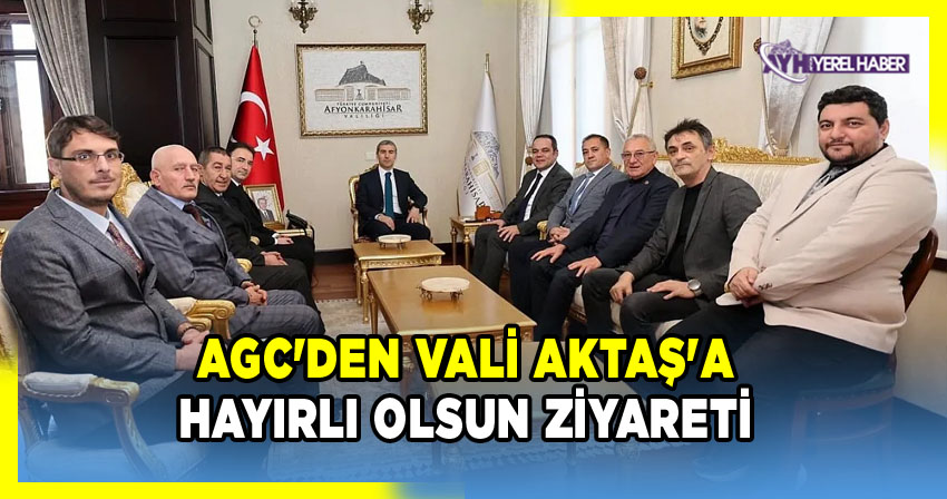 Afyon Gazeteciler Cemiyeti Başkanı Önder Artuk ve Yönetim Kurulu Üyeleri Vali Dr. Naci Aktaş'ı Ziyaret Etti
