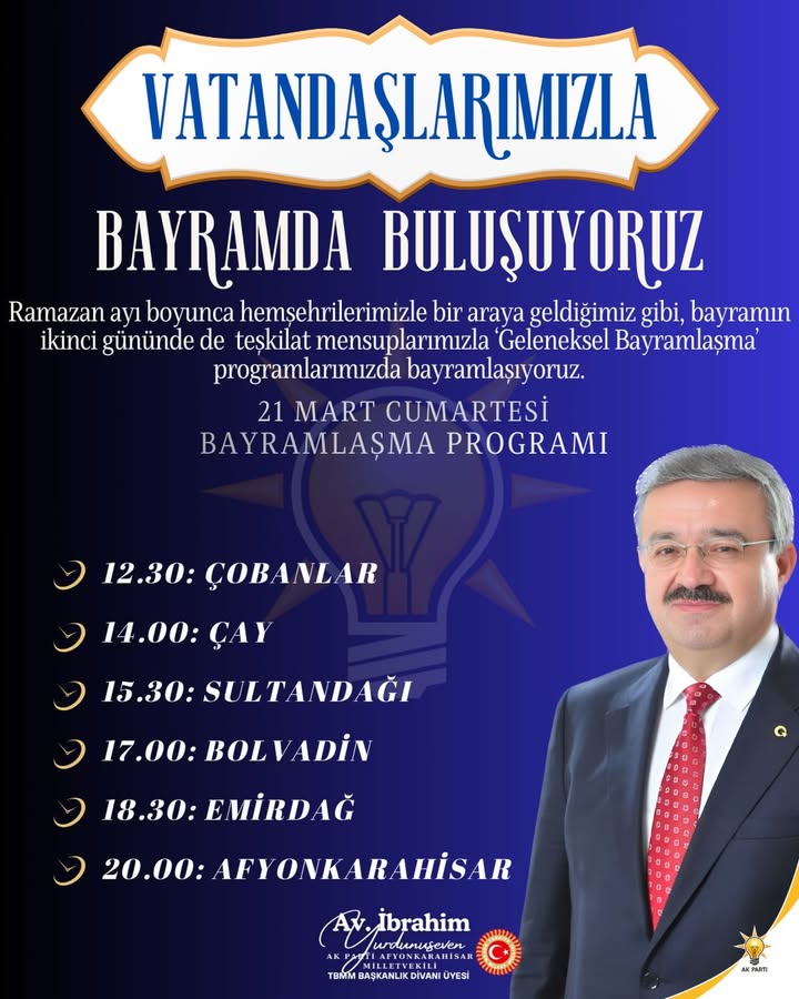 Afyonkarahisar Milletvekilinden Geleneksel Bayramlaşma Programı Duyurusu