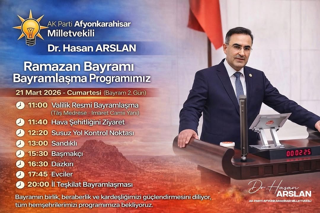 Afyonkarahisar Milletvekili Dr. Hasan Arslan'dan Bayramlaşma Daveti