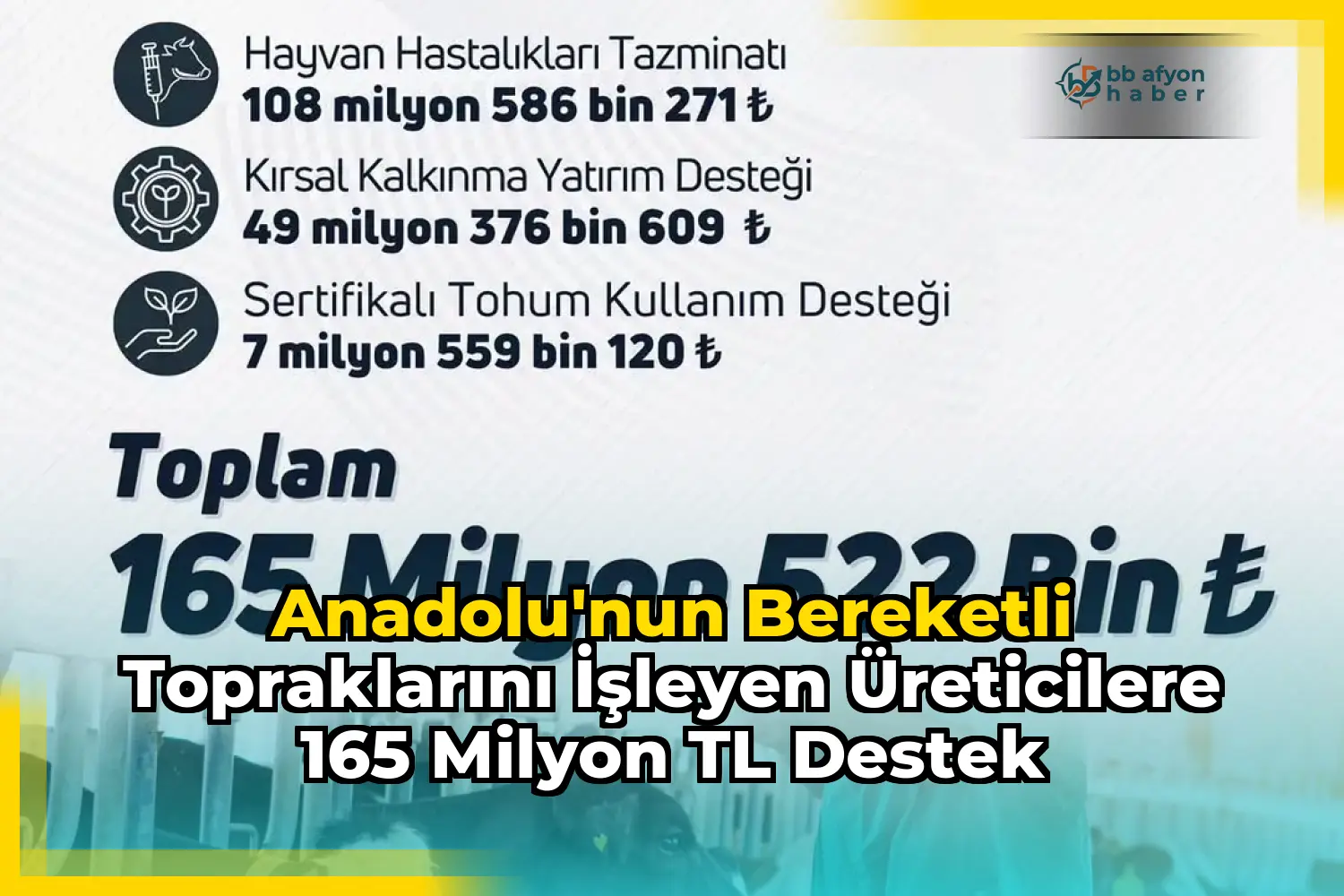 Anadolu'nun Bereketli Topraklarını İşleyen Üreticilere 165 Milyon TL Destek