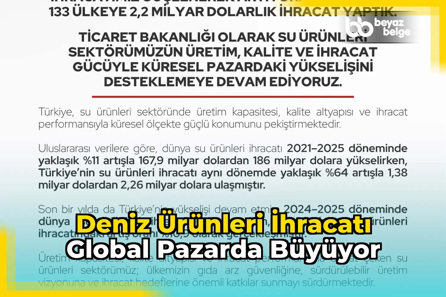 Deniz ürünleri ihracatı global pazarda büyüyor