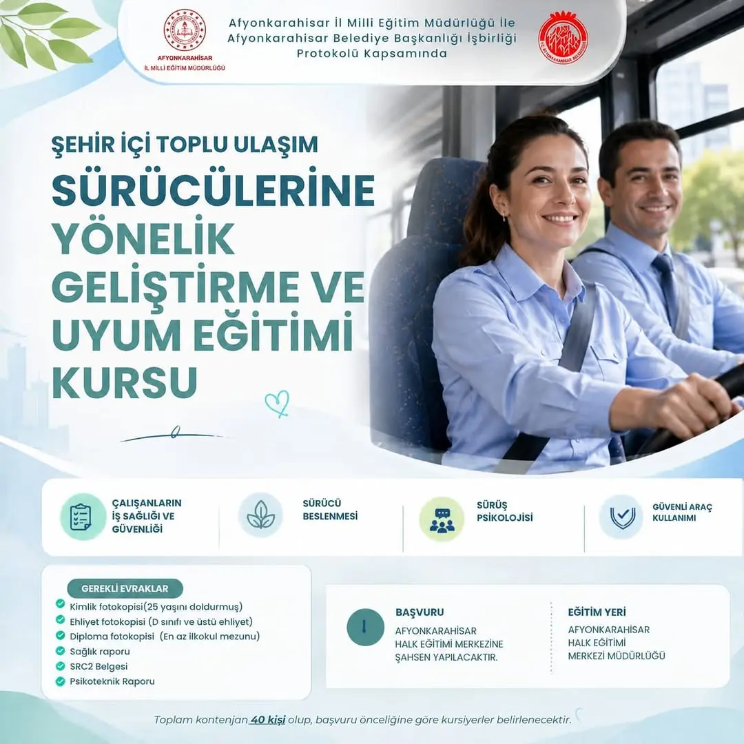 Afyonkarahisar Belediyesi İstihdam Garantili Kursumuz Başlıyor!