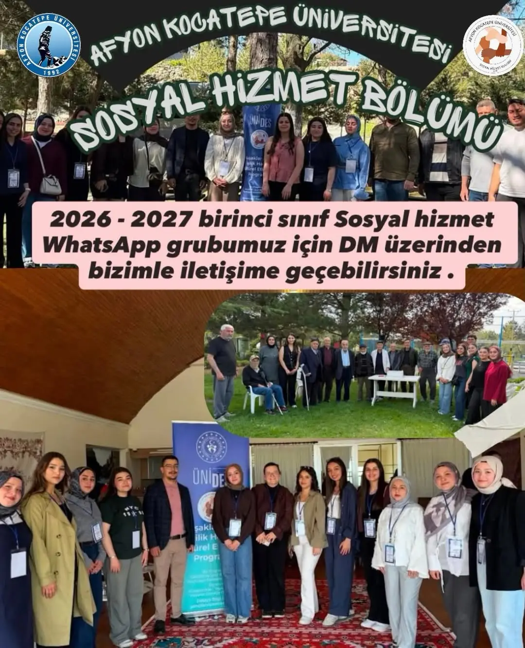 AKÜ Sosyal Hizmet Bölümü’ne Hoş Geldiniz! ????