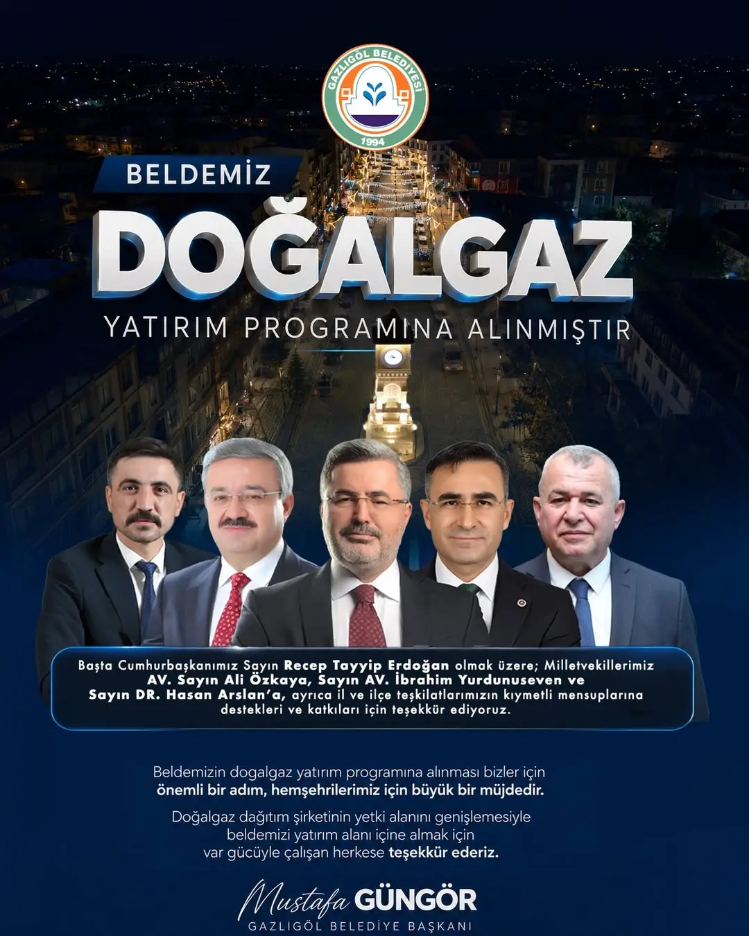 Gazlıgöl'e Doğalgaz Müjdesi: EPDK Kararıyla Yatırım Programına Alındı