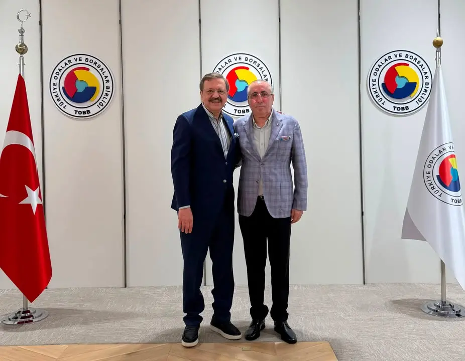 TOBB Başkanı Mustafa Rifat Hisarcıklıoğlu, Polatlı Ticaret Borsası Yönetim Kurulu Başkanı Yahya Toplu'yu Birliğinde Ağırladı