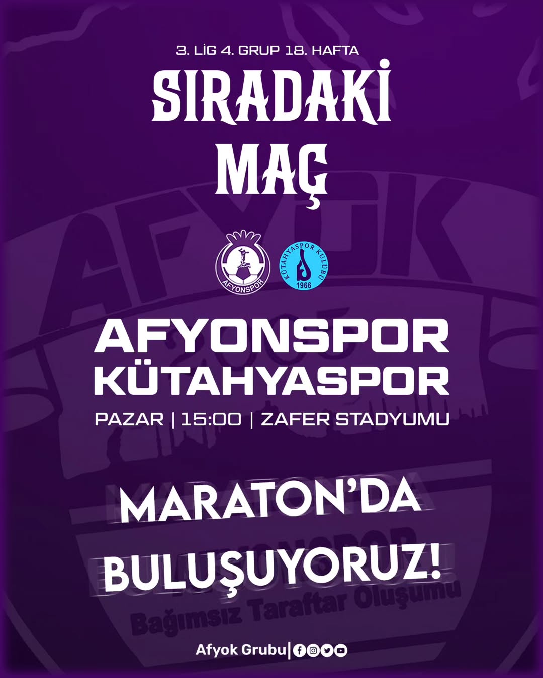 Afyonspor'un Kütahyaspor İle Oynayacağı Maçın Detayları