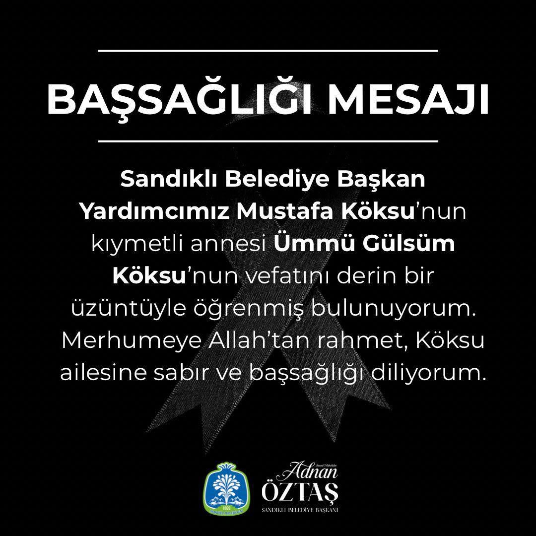 Sandıklı Belediye Başkanı Adnan Öztaş'tan Anlamlı Paylaşım