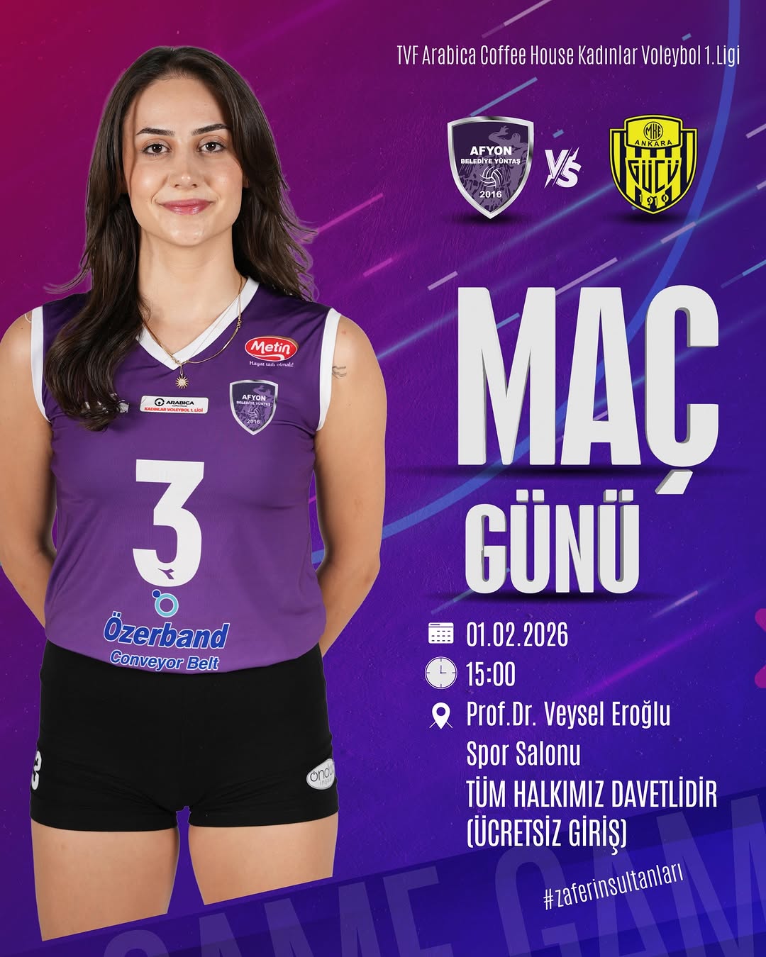 Afyon Belediye Yüntaş Kadın Voleybol Takımı Ankaragücü ile Karşılaşacak