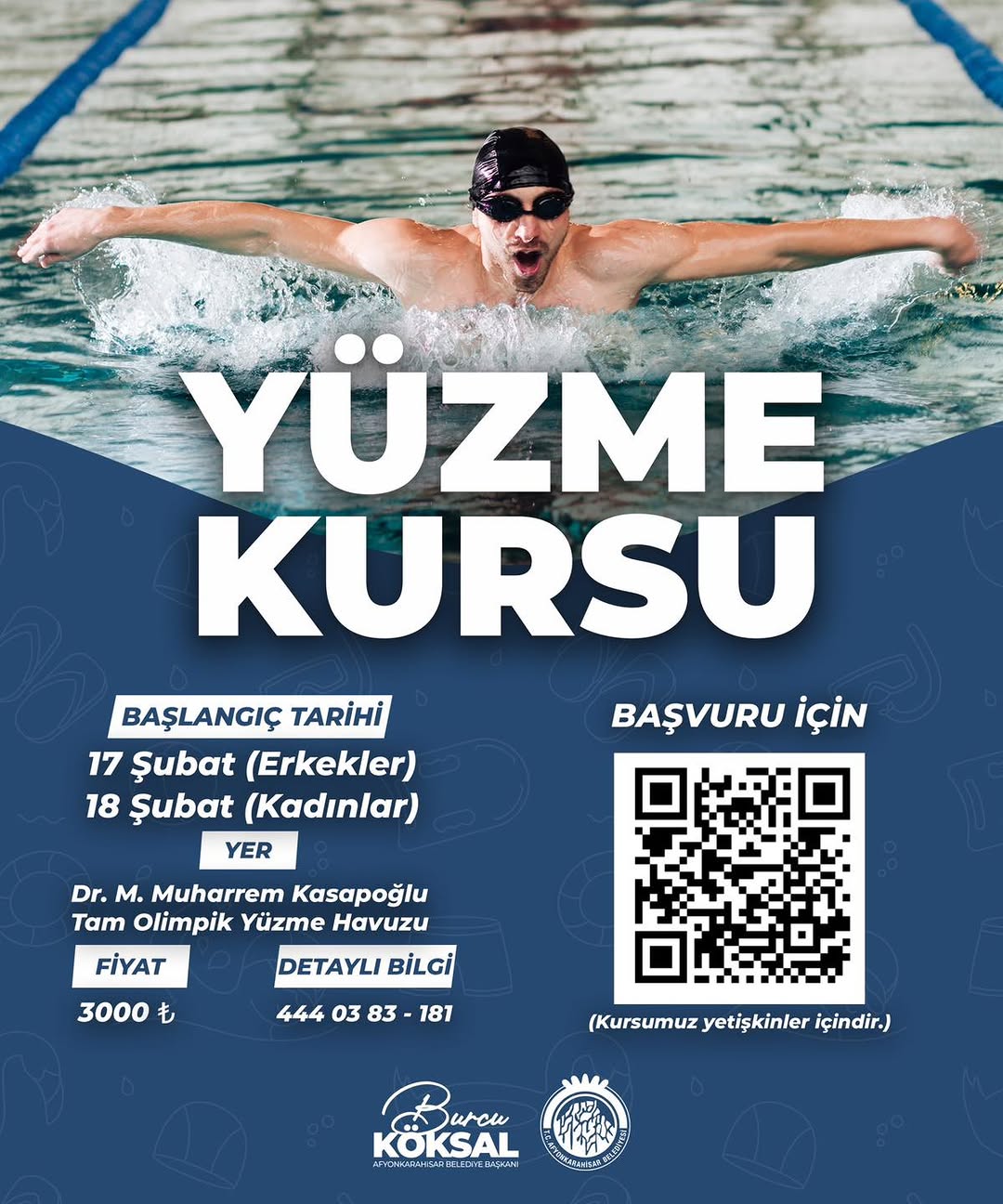 Afyonkarahisar Belediyesi Yüzme Kursları İçin Başvuruları Almaya Başladı