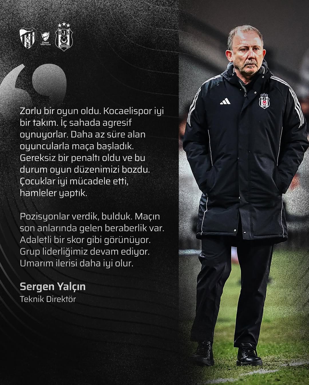 Beşiktaş Spor Kulübü'nden Sergen Yalçın Açıklamaları
