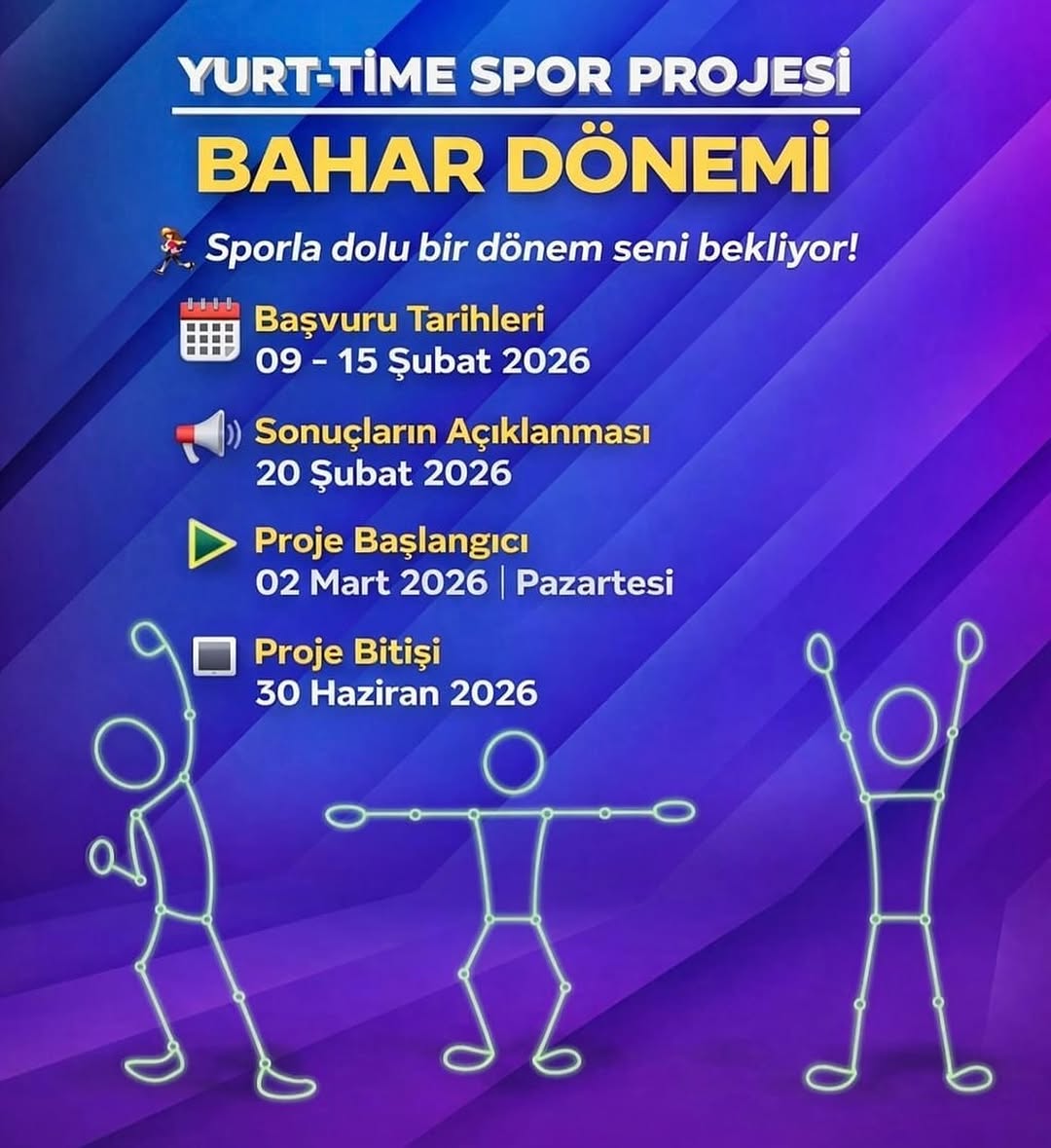 Yurt-Time Spor Projesi Bahar Dönemi Başlıyor!