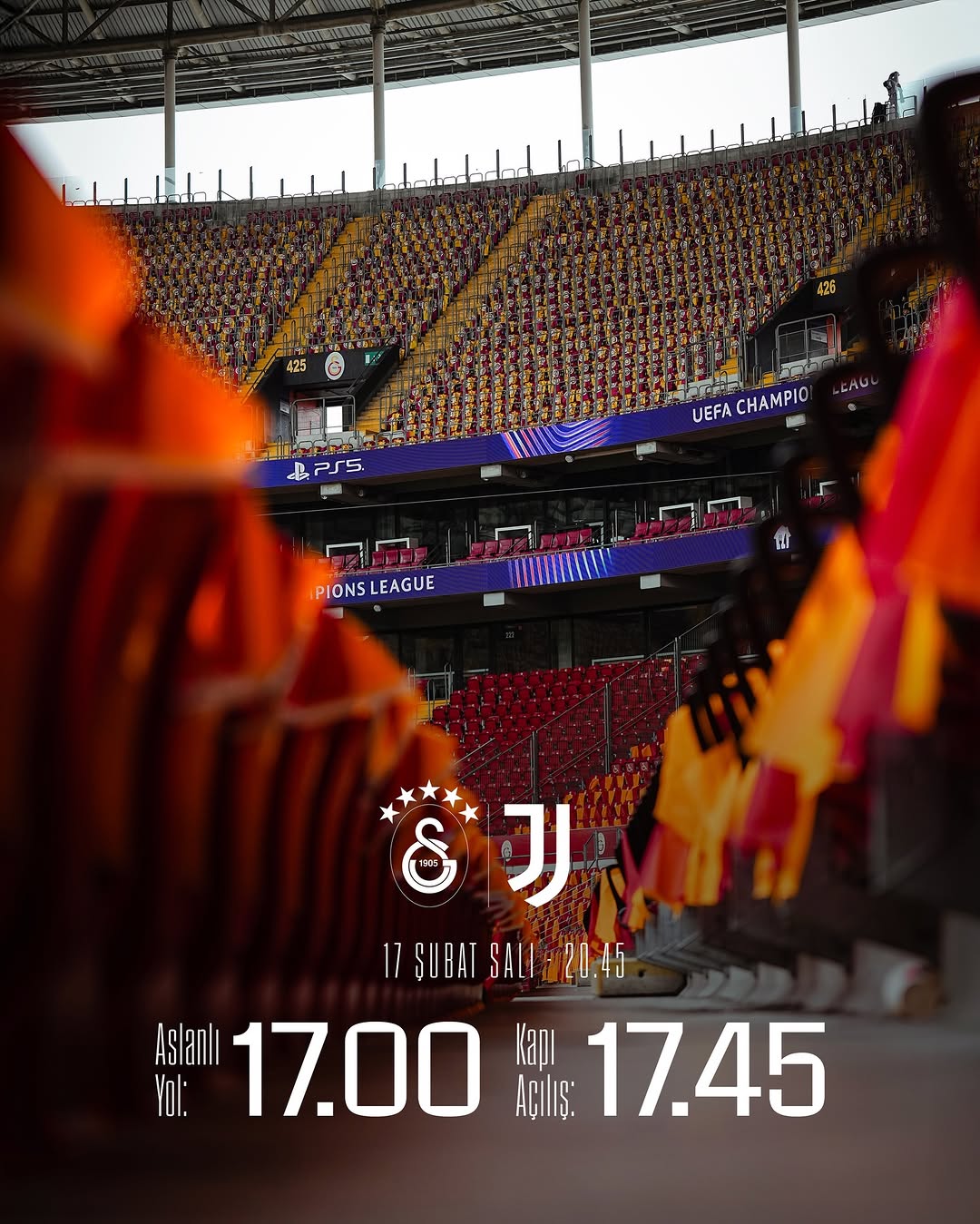 Galatasaray'ın Juventus İle Oynayacağı Maç İçin Stadyum Bilgileri