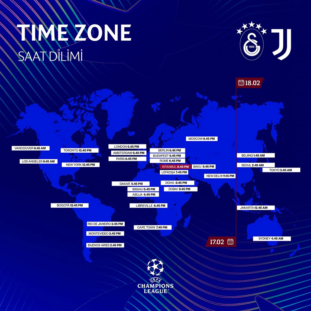 Galatasaray'ın Juventus Maçı Saatleri
