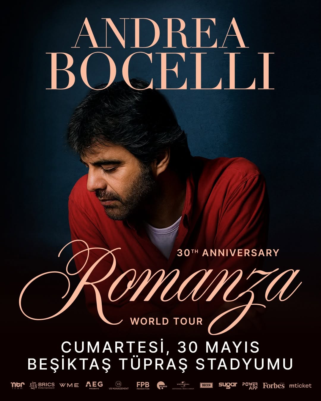 Tüpraş Stadyumu, Andrea Bocelli Konserine Ev Sahipliği Yapacak