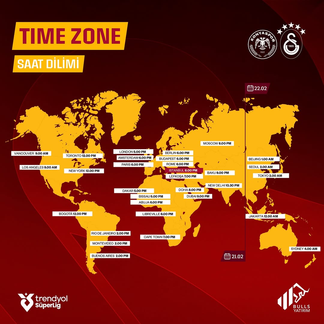 Galatasaray'ın T. Konyaspor Maçı İçin Dünya Çapında Taraftar Buluşması