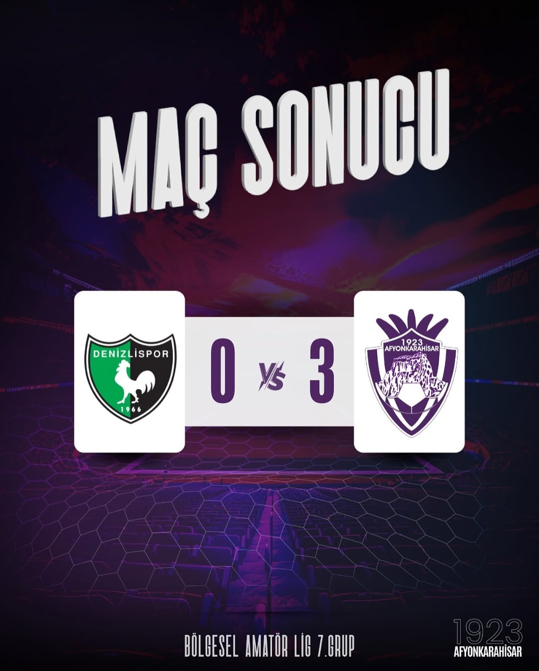 Afyonkarahisar Spor Kulübü Maç Sonucu Açıklaması