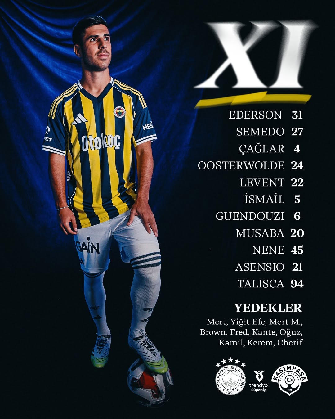Fenerbahçe'nin Kasımpaşa Maçı İlk 11'i Belli Oldu