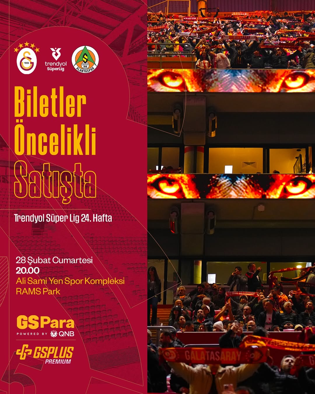 Galatasaray, C. Alanyaspor Maçı Biletleri Satışa Çıktı
