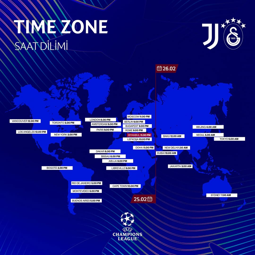 Galatasaray'ın Juventus Maçı Saatleri Belli Oldu!