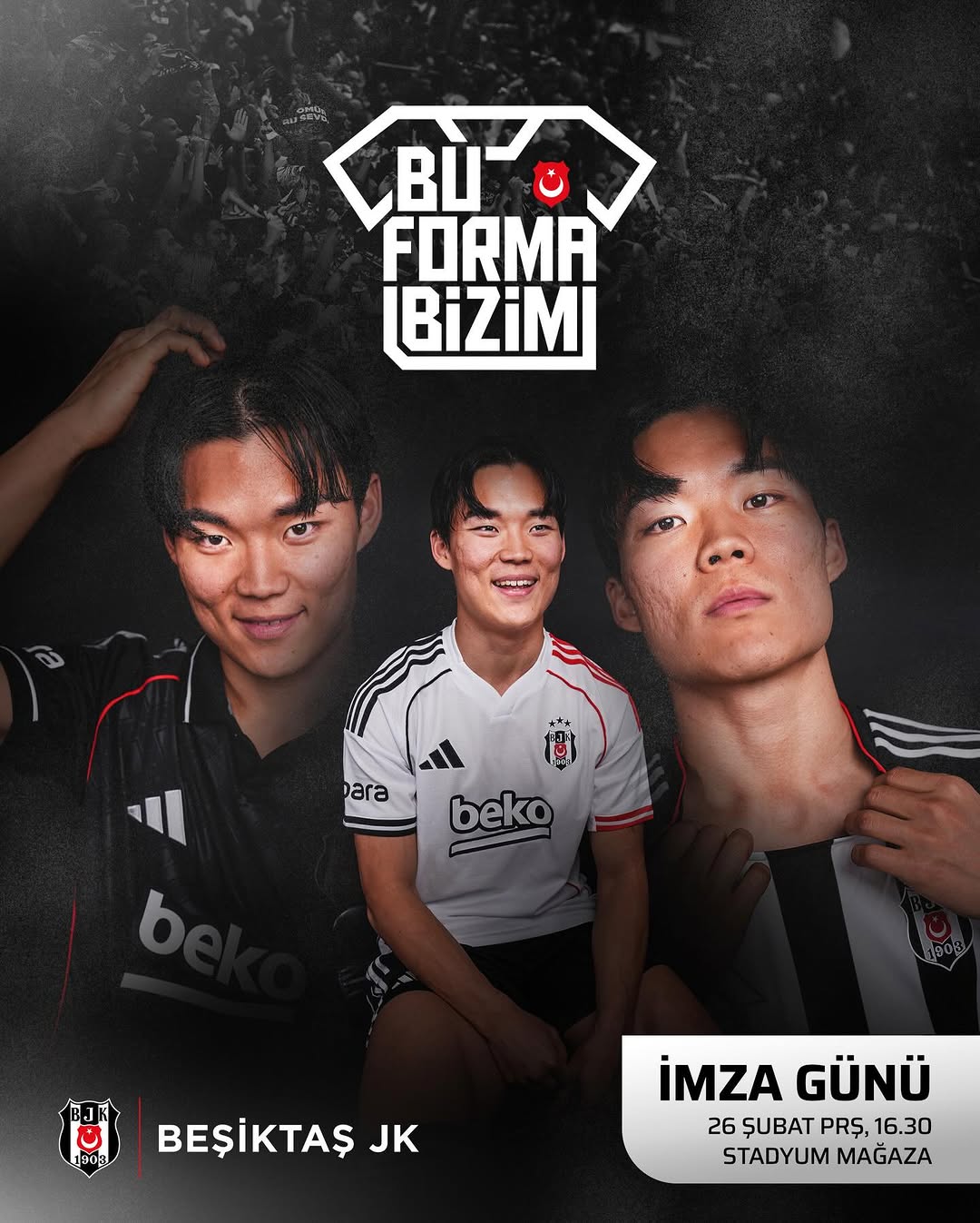 Beşiktaş'ın Yıldızı Hyeongyu Oh, Taraftarlarla Buluşuyor ve Forma İmzalıyor