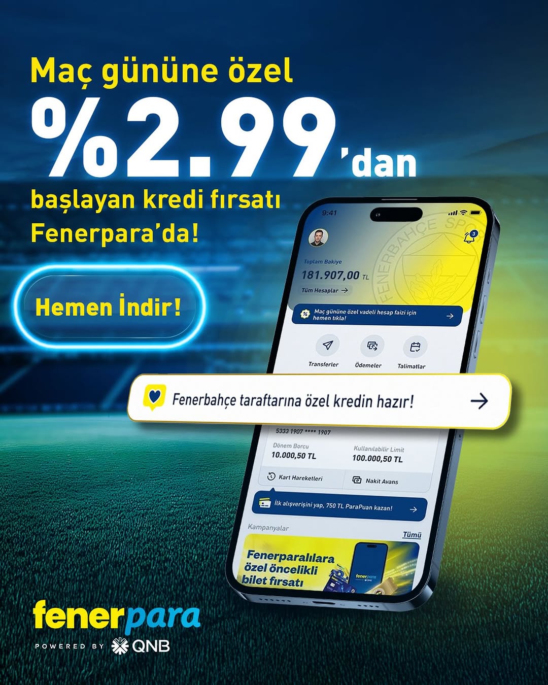 Fenerpara Avantajlarıyla Maç Günü Heyecanı Katlanıyor!