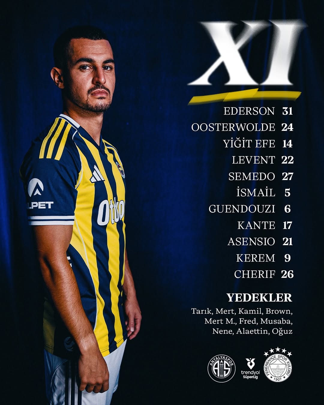 Fenerbahçe, Antalyaspor Maçı İlk 11'ini Açıkladı