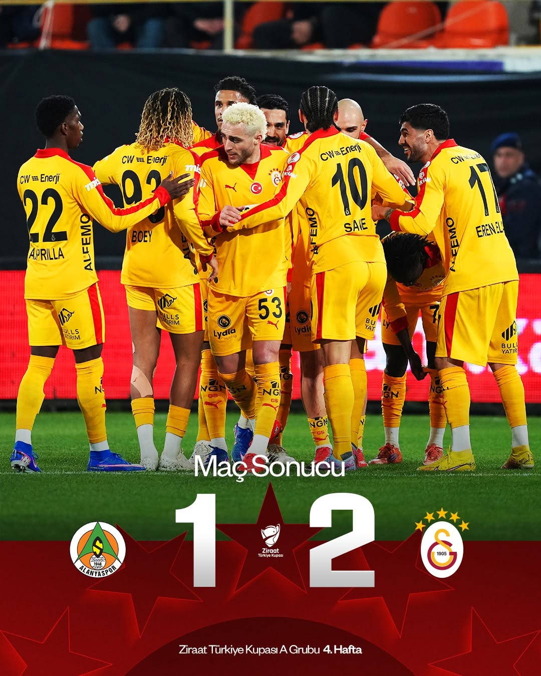 Galatasaray Ziraat Türkiye Kupası'nda A Grubu'nu 4/4 İle Tamamladı