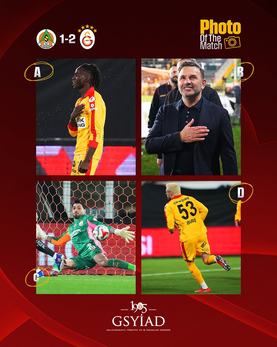 Galatasaray Spor Kulübü, Gecenin En Güzel Sarı Kırmızı Karesini Seçiyor