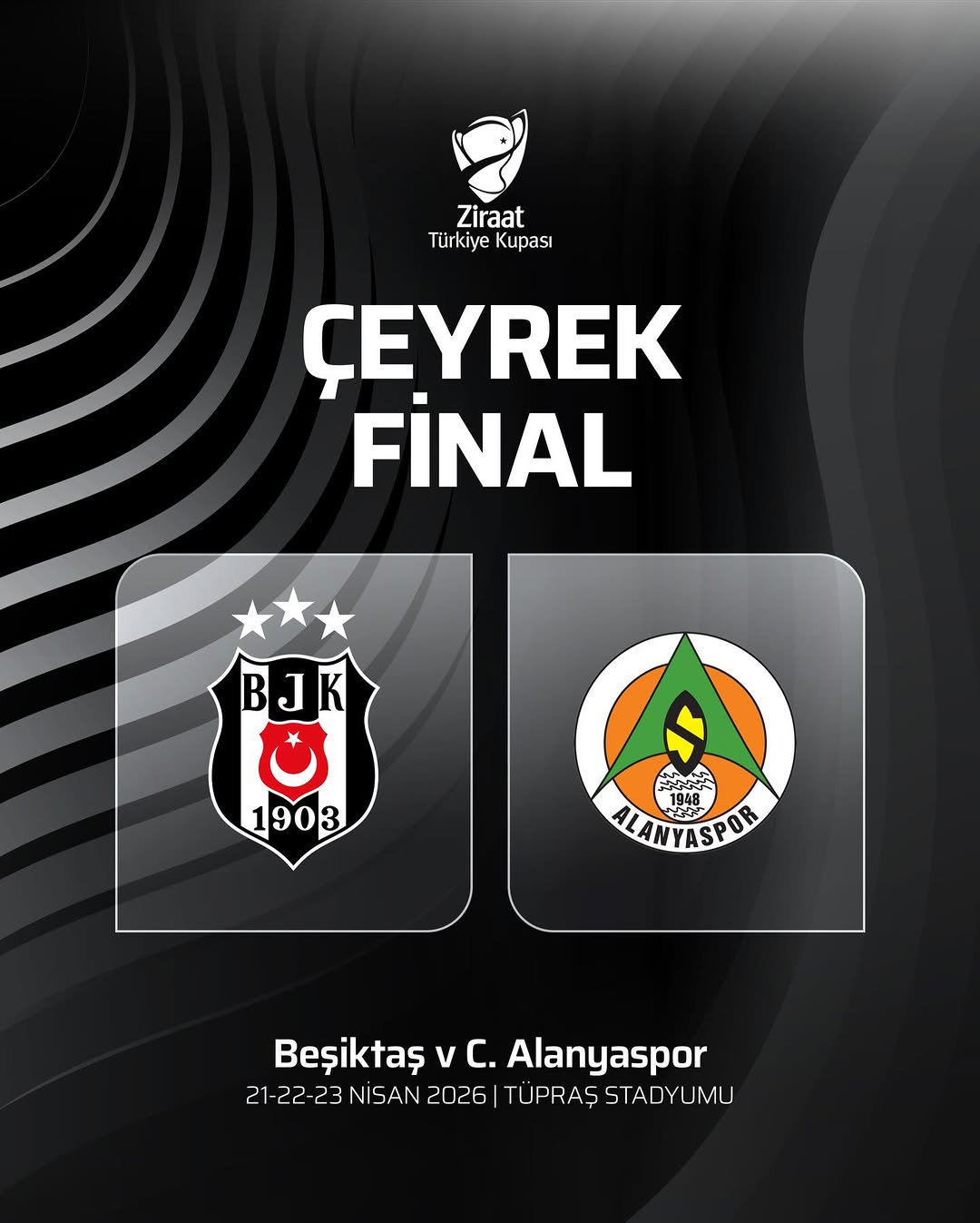 Beşiktaş Ziraat Türkiye Kupası'nda C. Alanyaspor ile eşleşti