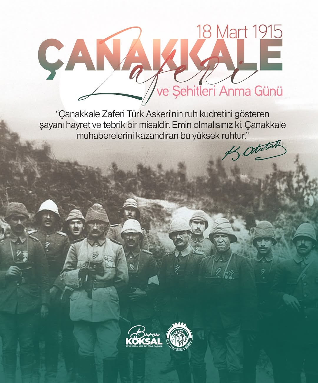 Afyonkarahisar Belediye Başkanı Burcu Köksal'dan 18 Mart Çanakkale Zaferi Paylaşımı