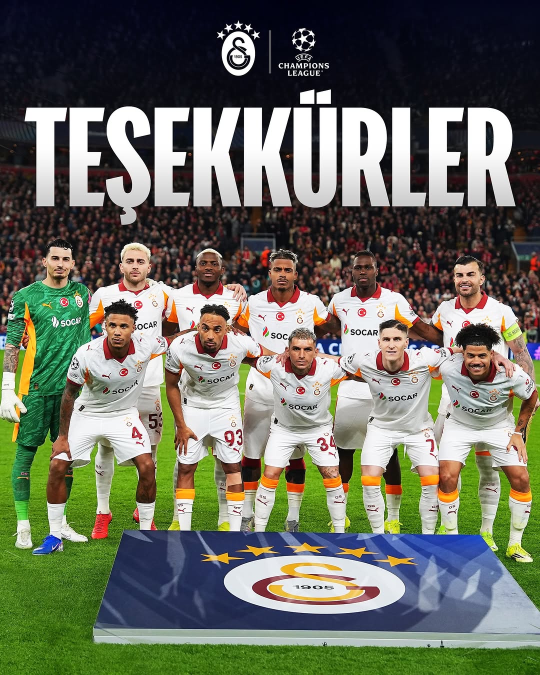 Galatasaray'a Şampiyonlar Ligi'nde Gösterdikleri Mücadele İçin Teşekkürler