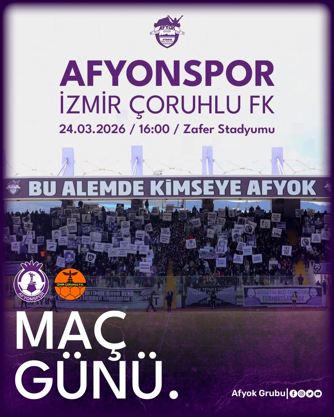 Afyonspor, İzmir Çoruhlu FK ile Zafer Stadyumu'nda Karşılaşacak