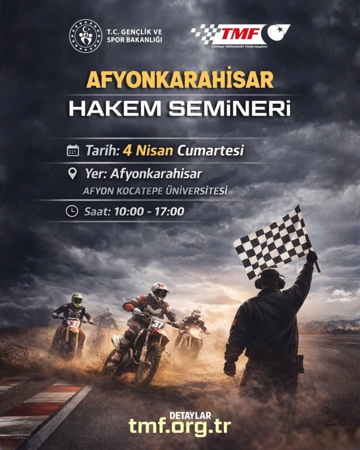 Afyonkarahisar'da Türkiye Motosiklet Federasyonu İş Birliğiyle Hakem Semineri Düzenlenecek