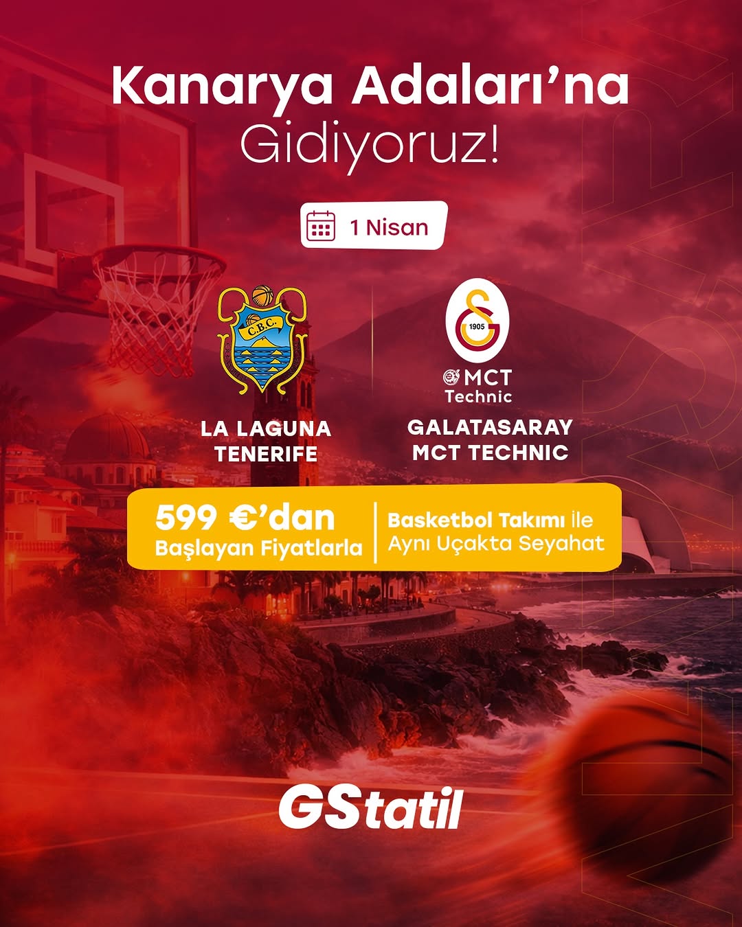 Galatasaray Basketbol Takımı Tenerife Deplasmanına Davet Ediyor