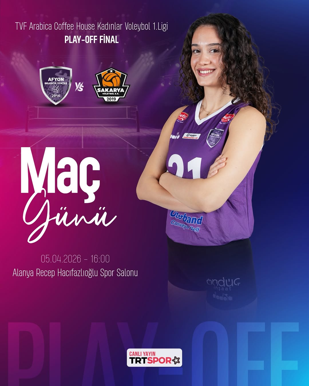 Afyon Belediye Yüntaş Voleybol Takımı Sakarya Voleybol ile Kadınlar 1.Ligi PLAY-OFF FİNAL Maçına Hazır