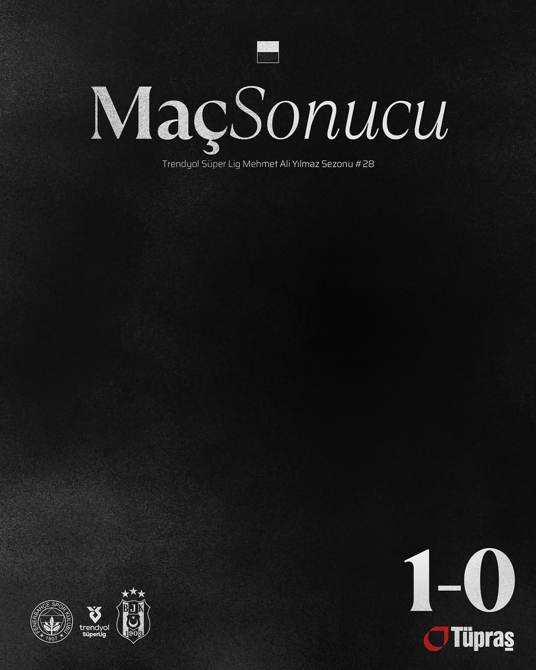 Fenerbahçe 1-0 Beşiktaş Maç Sonucu