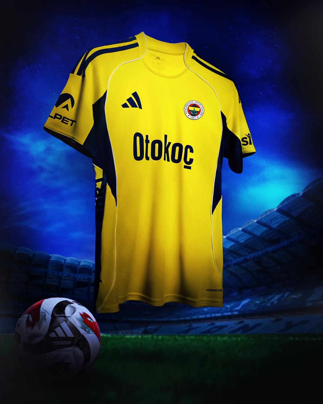 Fenerbahçe, Adidas ve Fenerium İş Birliğiyle Sarı Forma ve Şortla Sahaya Çıkıyor