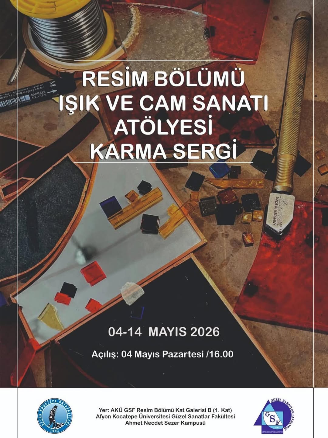 Afyon Kocatepe Üniversitesi'nde Bugün: Işık ve Cam Sanatı Atölyesi Öğrenci Karma Sergisi